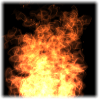 illusion of animated fire made with Magc particles