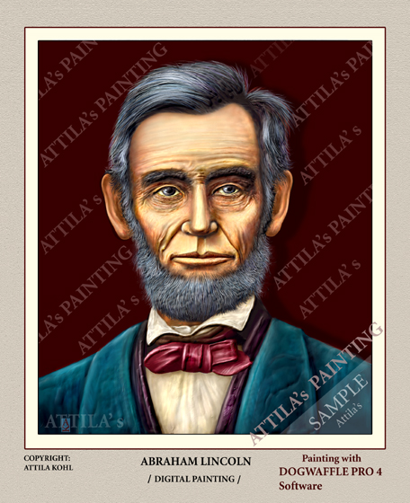 Portrait of Abraham Lincoln,
                              digital painting by Attila Kohl