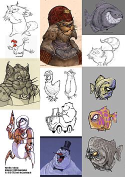 Portfolio of cartoon
                  sketches by Martin Duerr