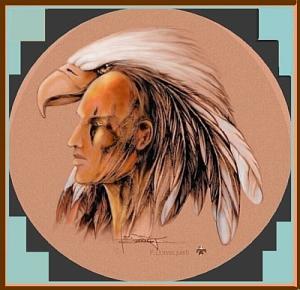 Eagle and Indian Face by Frank Bonacquisti