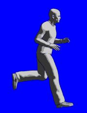 running poser man image
                sequence against blue screen for free animated brush