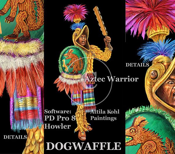 Aztec Warrior,
                digitally painted by Attila Kohl